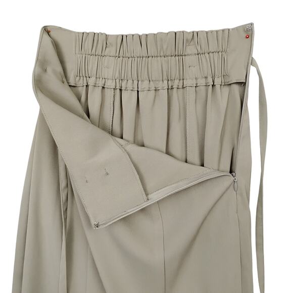 Midi Pencil Skirt Size XS Light Green Pull On Side Zipper Elastic Waist Back - Picture 5 of 8